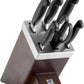 Zwilling Twin Four Star Set 7 Pezzi con Ceppo Marrone Autoaffilante – 5 Coltelli + Forbice, Art. 35145-000