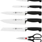 Zwilling Twin Four Star Set 7 Pezzi con Ceppo Marrone Autoaffilante – 5 Coltelli + Forbice, Art. 35145-000