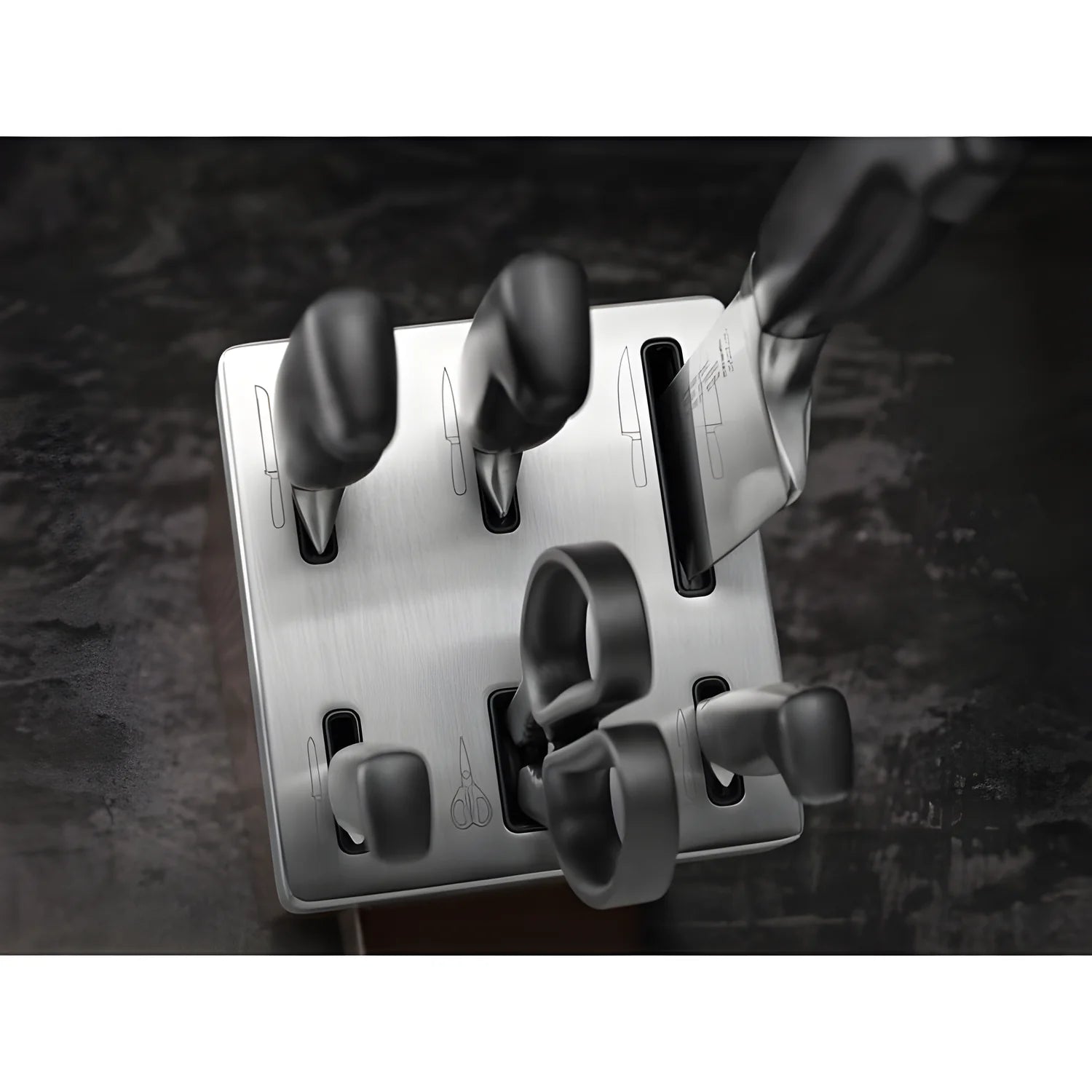 Zwilling Twin Four Star Set 7 Pezzi con Ceppo Marrone Autoaffilante – 5 Coltelli + Forbice, Art. 35145-000