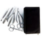 Alpen set manicure da 7 pezzi inox astuccio in pelle nero 6825R