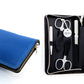 Alpen set manicure da 7 pezzi inox astuccio in pelle Blu 6825R