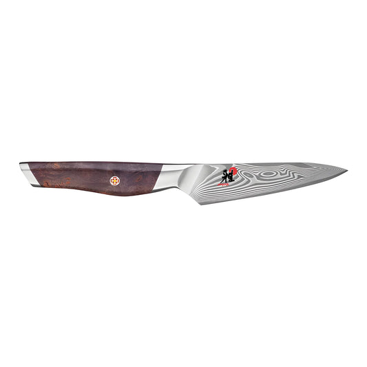 MIYABI IKI Coltello Damascato 49 strati Shotoh liscio - 10 cm (66 HRC) marrone-nero 1033757