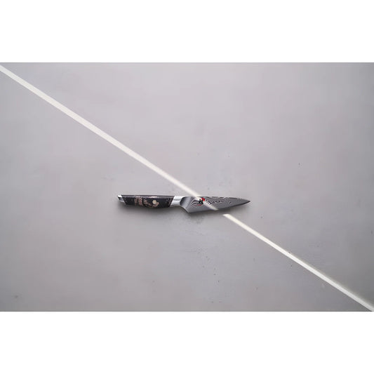 MIYABI IKI Coltello Damascato 49 strati Shotoh liscio - 10 cm (66 HRC) marrone-nero 1033757
