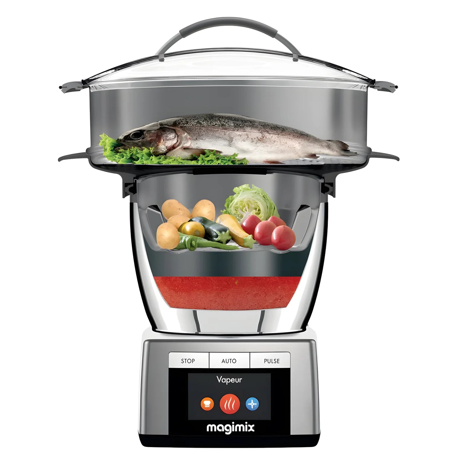 Magimix robot Cook Expert 1700 W silver 18900IT più MAGIMIX VAPORIERA XXL e MAGIMIX SPIRAL EXEPERT