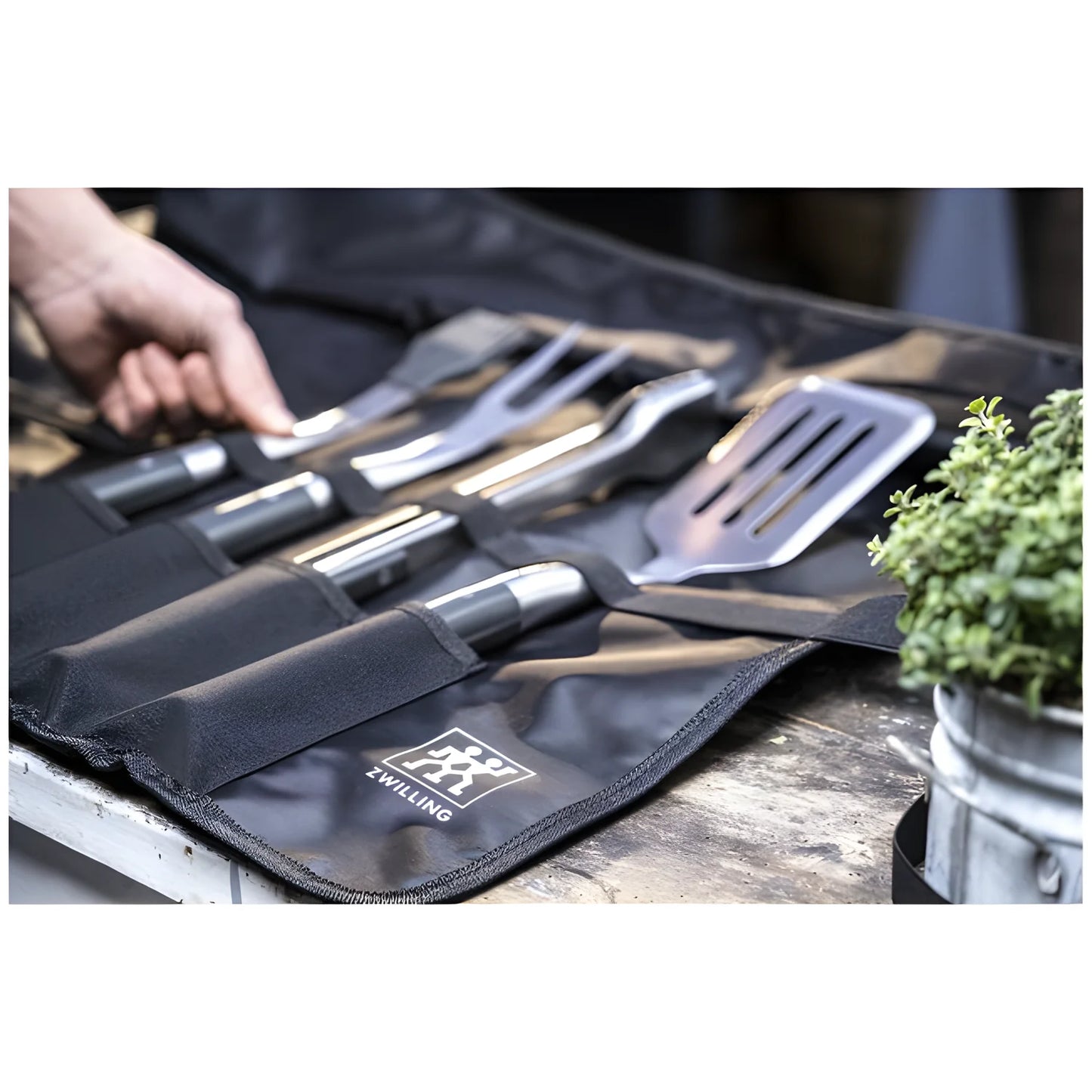 Zwilling BBQ+ Set 5 Utensili per Grill in Acciaio Inox – con Custodia in Finta Pelle