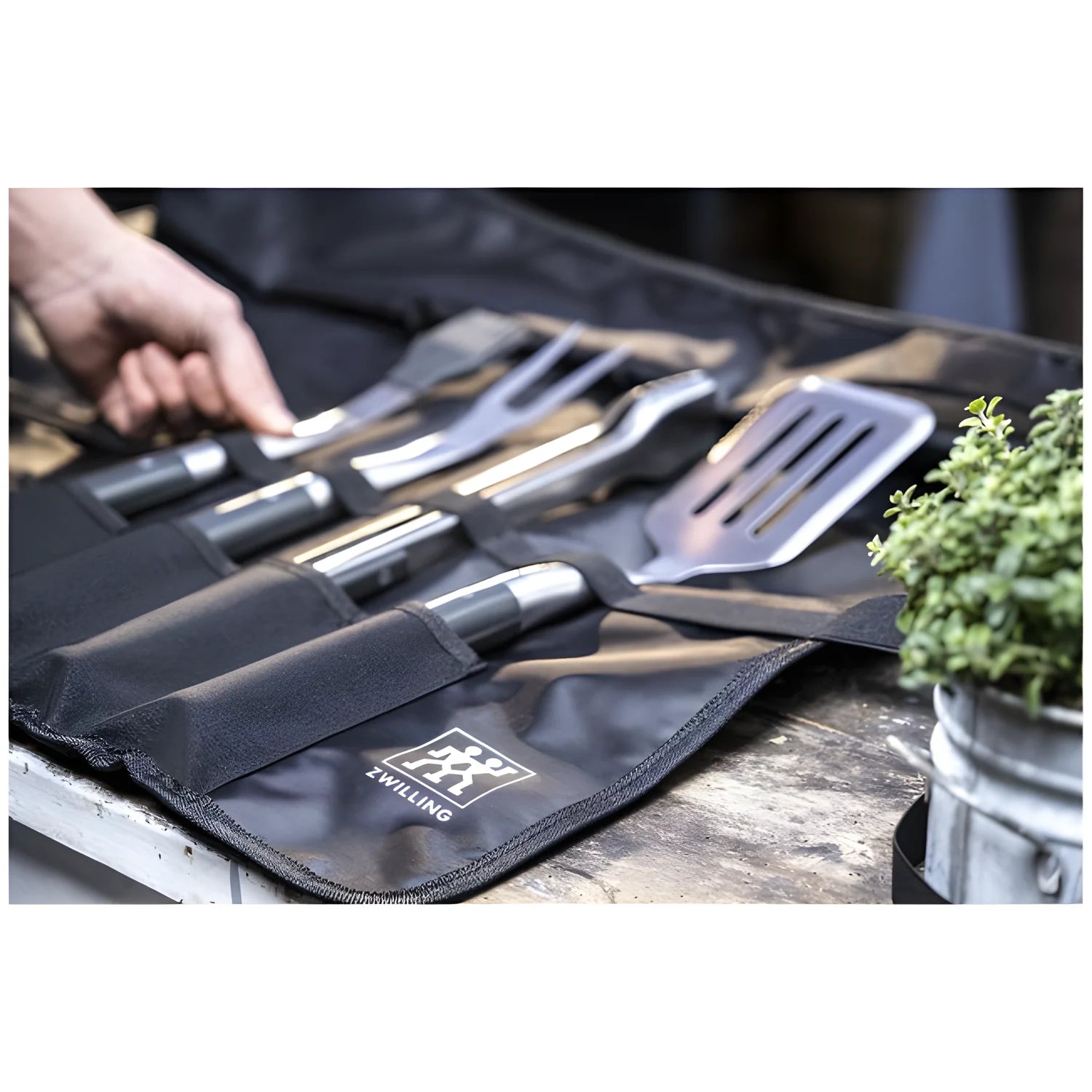 Zwilling BBQ+ Set 5 Utensili per Grill in Acciaio Inox – con Custodia in Finta Pelle