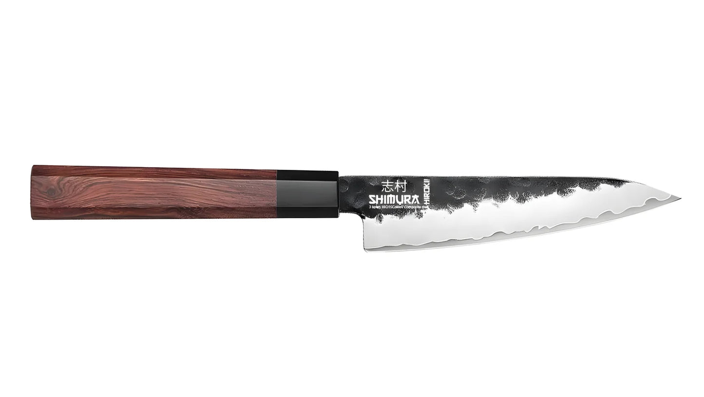 Shimura HIROKI Utility damascato martellato tre starti 5,5"/14 cm