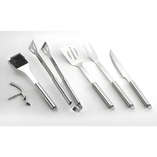 Ompagrill Set Valigetta in Alluminio con 6 Attrezzi per Barbecue