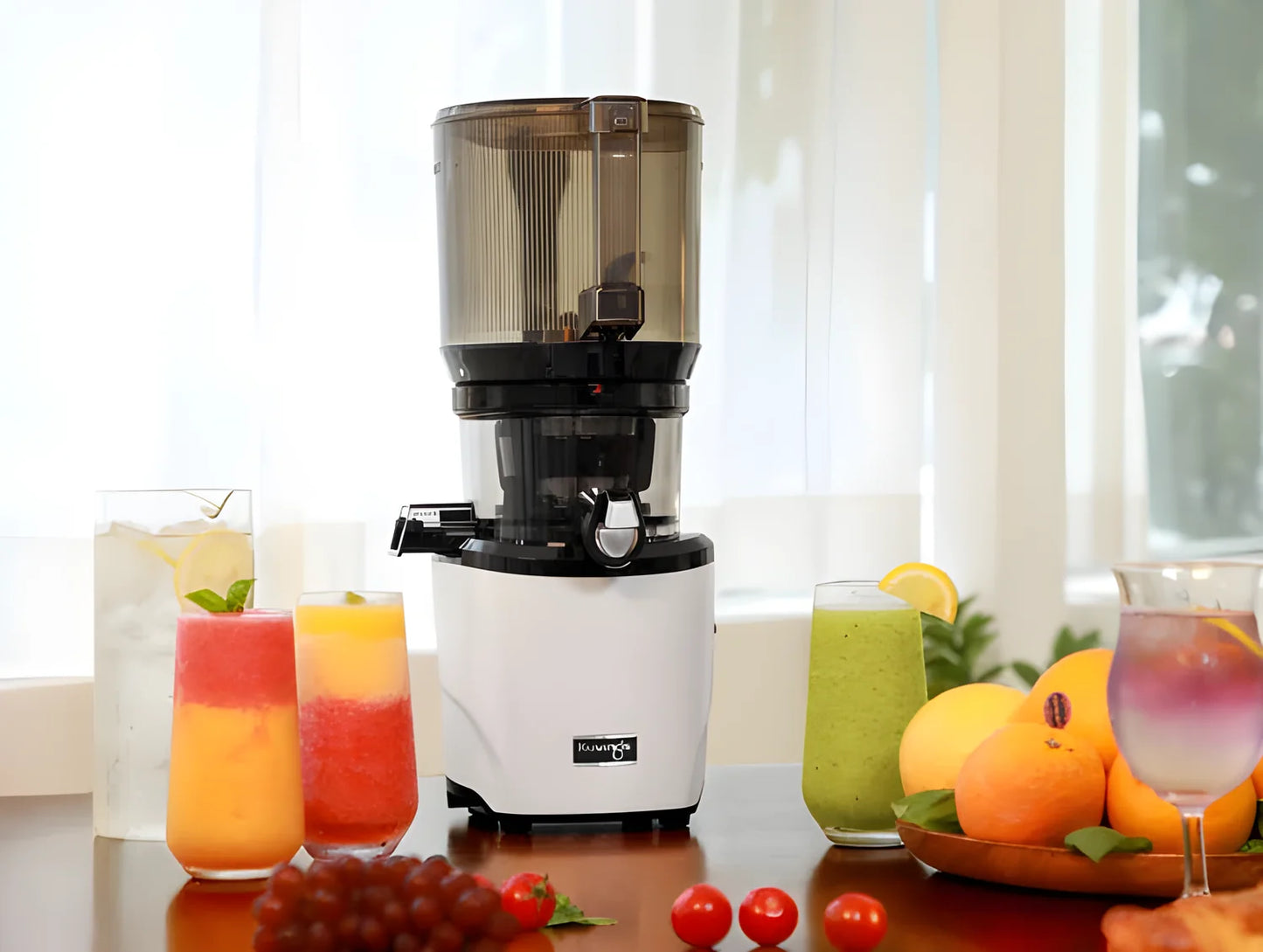 Kuvings Slow Juicer AUTO10S, silver, estrattore a freddo 50 giri al minuto + Ice Cream – Filtro per Gelati e Sorbetti