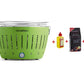 LotusGrill LG G34 U GR Barbecue a Carbone USB Ø32 cm con Kit per partire (Carbonella, Gel accensione e Pinza) Portatile Senza Fumo per Balcone e Outdoor verde
