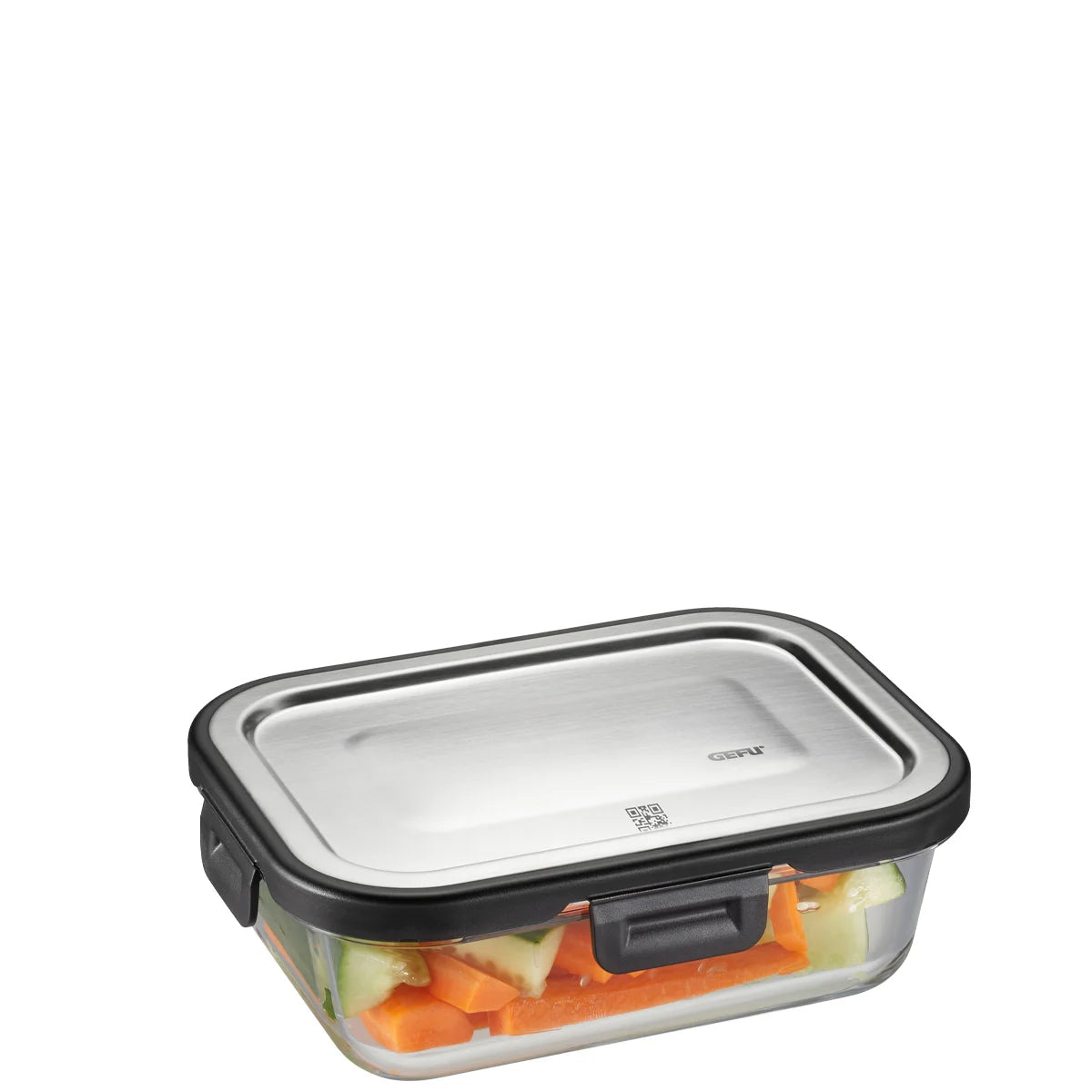 Gefu set di tre contenitore in vetro borosilicato per dispensa con coperchio ermetico impilabile MILO 12799