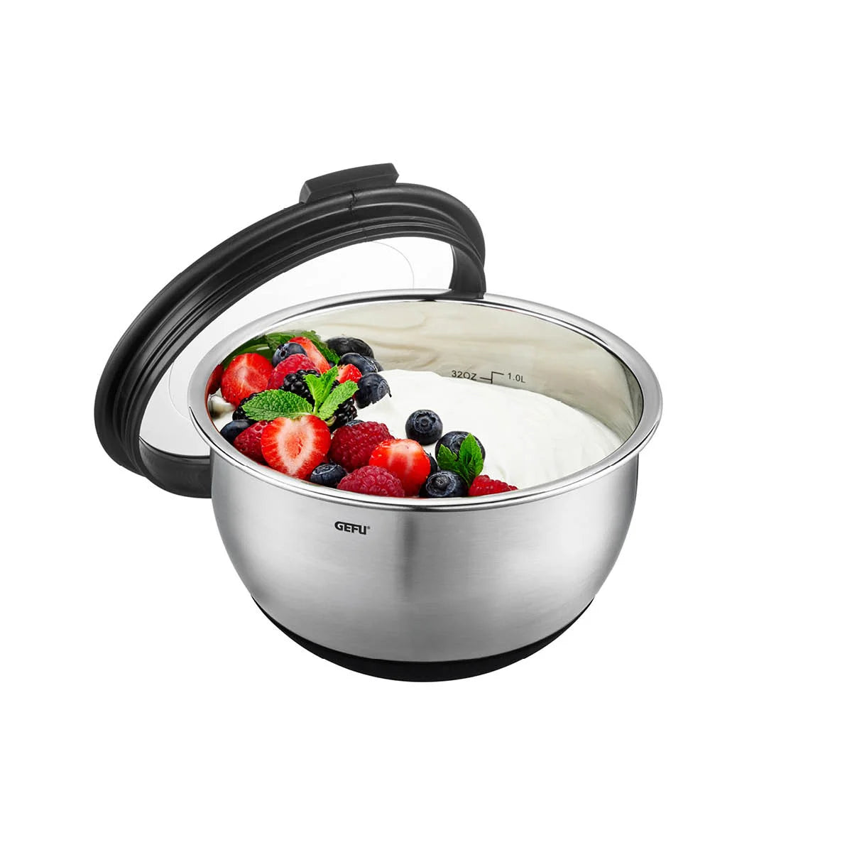 Gefu Ciotola Salvafreschezza inox con coperchio MUOVO Ø 16 cm 35030