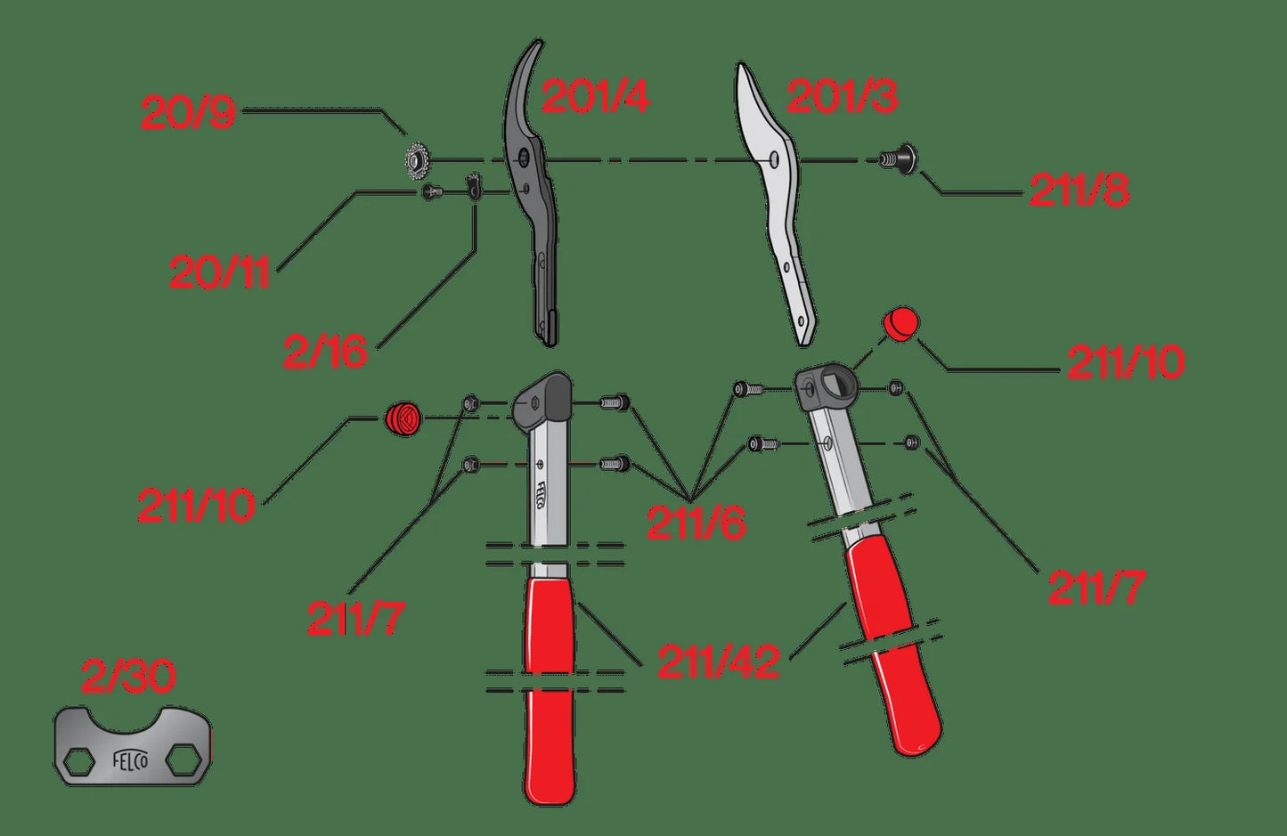Felco ricambio 2/16 Segmento dentato