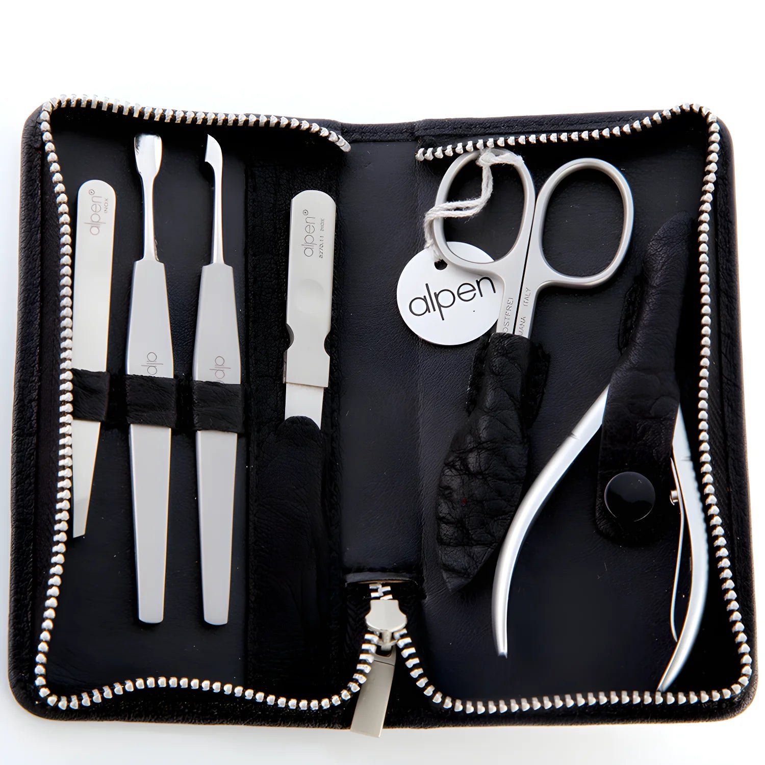 Alpen ceppo in legno ciliegio con strumenti per manicure 6895 r
