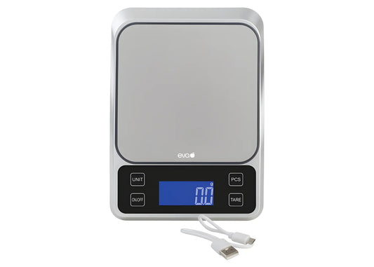 Eva bilancia digitale ripiano in vetro bianco divisione 1 g pesa massima 5 kg 033321