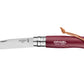Opinel coltello N°08 manico con incisione che racconta lo Sci