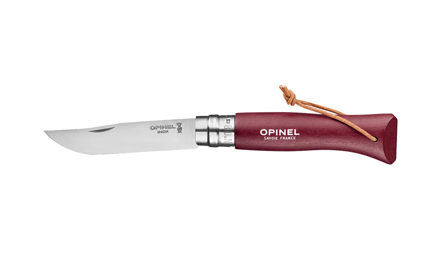 Opinel coltello N°08 manico con incisione che racconta lo Sci