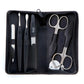 Alpen set manicure da 7 pezzi inox astuccio in pelle marrone 6825R