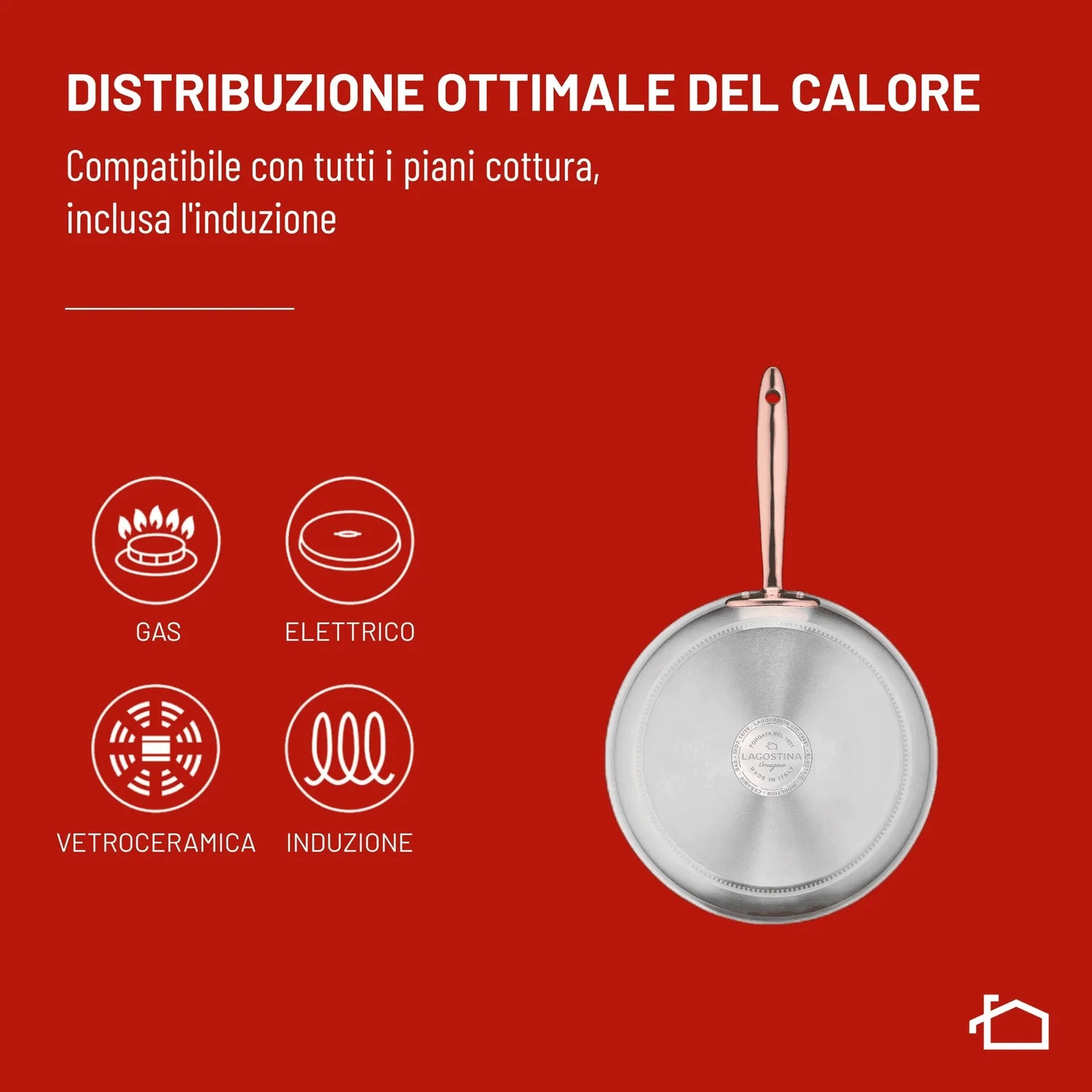 Lagostina Accademia Lagofusion Bollilatte 14 cm | Acciaio Inox 18/10, Induzione, Gas e Forno
