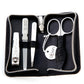 Alpen Set manicure pedicure in pelle blu 7 strumenti 6825 acciaio nichelato, finitura lucida