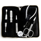 Alpen Set manicure pedicure in pelle blu 7 strumenti 6825 acciaio nichelato, finitura lucida