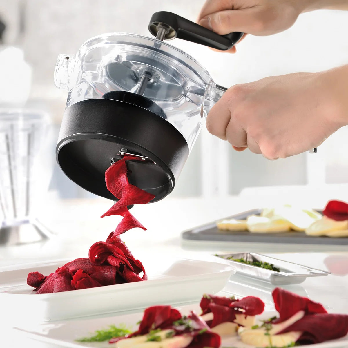 Gefu affettatrice spirale per vegetali + pelapatate e scovolino