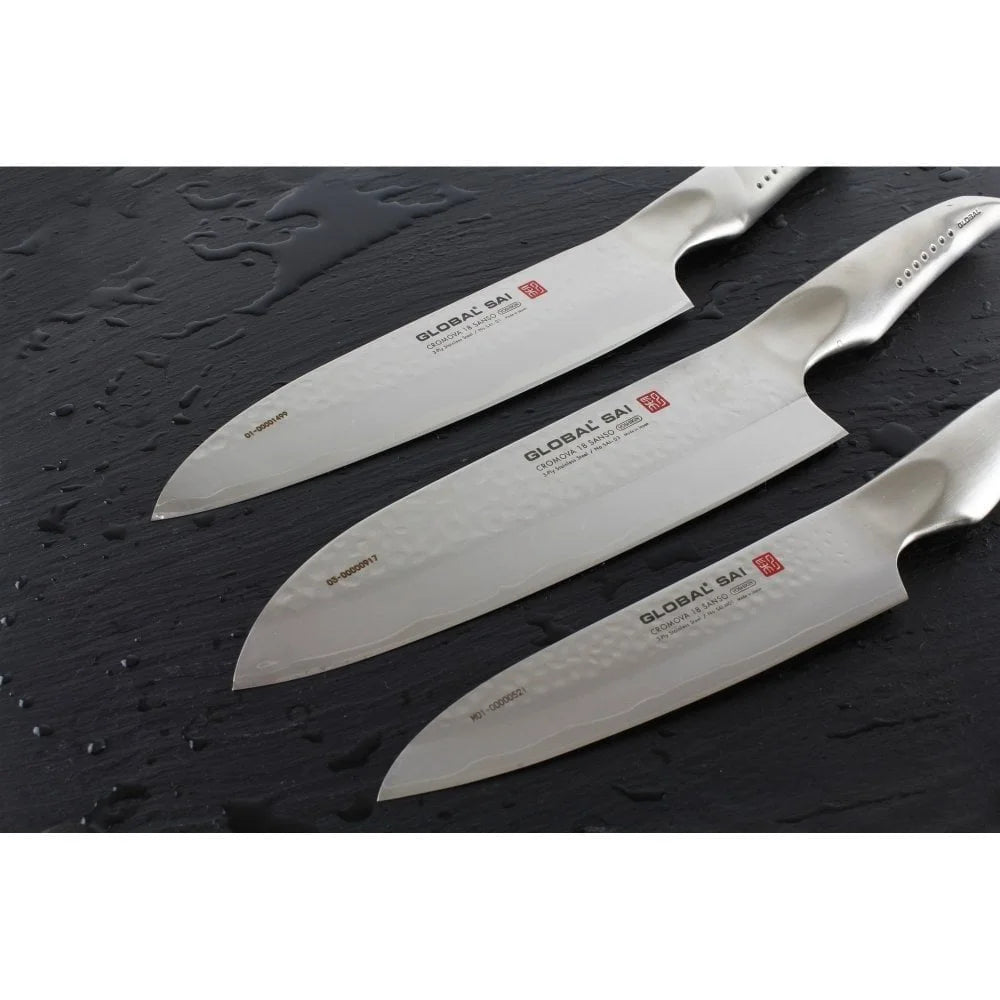 Global SAI-02 cm. 21 coltello da cucina tranciante martellato