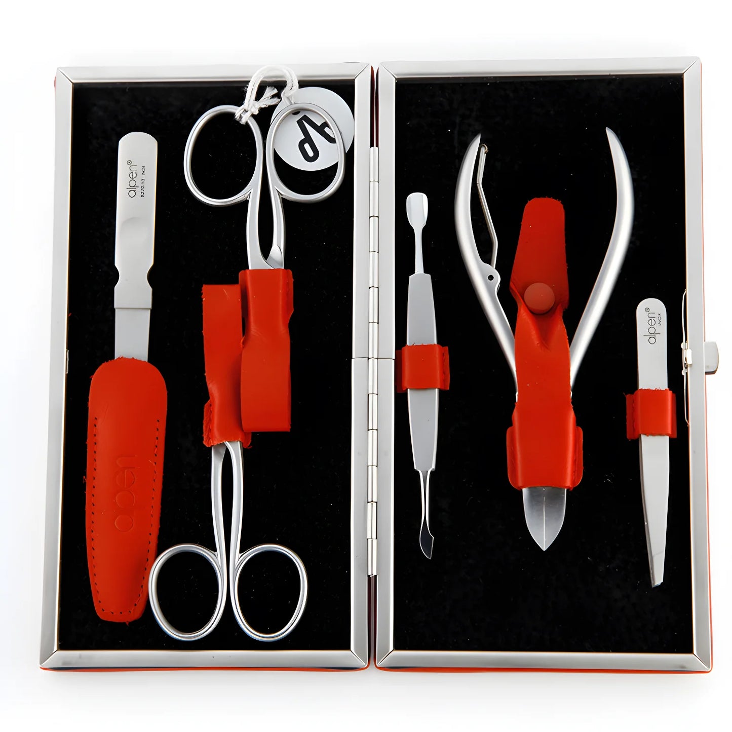 Alpen Set cura della persona Uomo 5 pezzi inox Astuccio Vera Pelle 6914 R