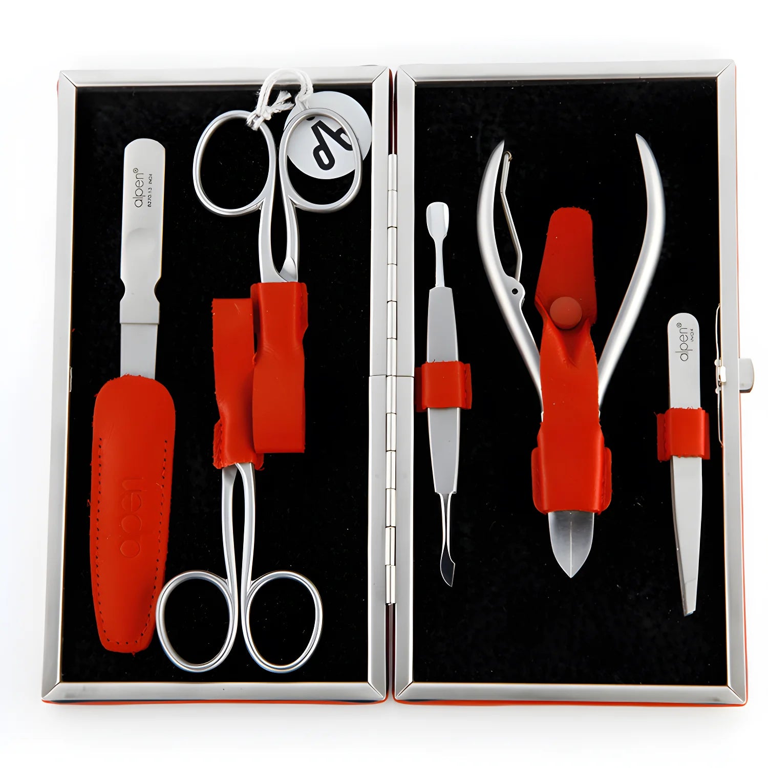 Alpen Set cura della persona Uomo 5 pezzi inox Astuccio Vera Pelle 6914 R