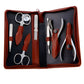 Alpen set manicure in pelle marrone sei strumenti inox 6823R