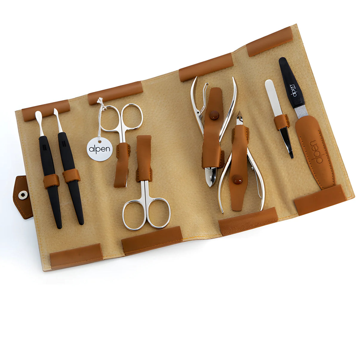 Alpen ceppo in legno di faggio con set di strumenti per manicure 6895 R