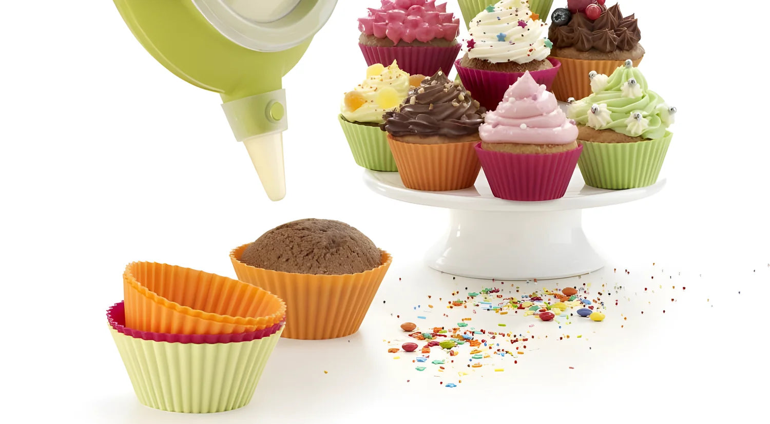 Set di 4 stampi in silicone platinico per tartelette cm 12x3