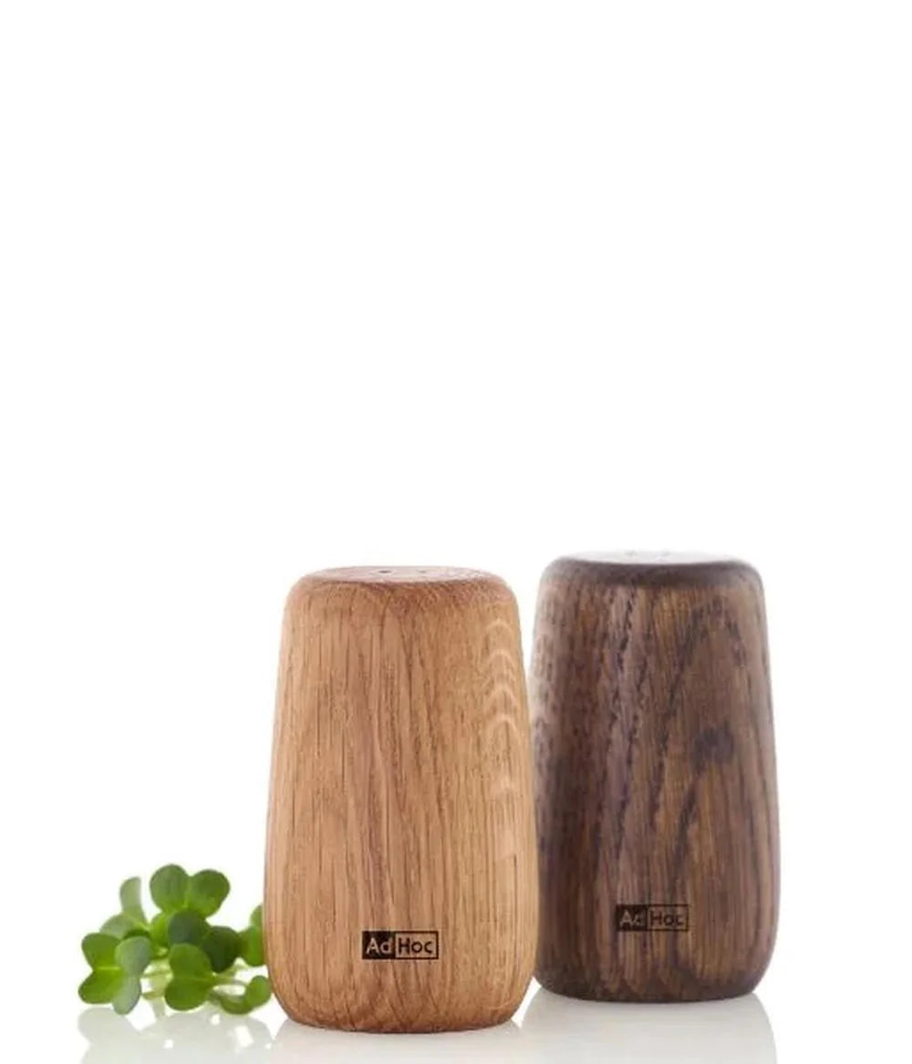 AdHoc set di pepiera e saliera Yoko in legno di rovere chiaro e scuro cm Ø4,6x7,75