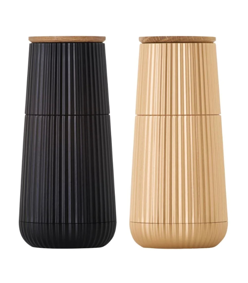 AdHoc set di pepiera e saliera Yoko in legno di rovere chiaro e scuro cm Ø4,6x7,75