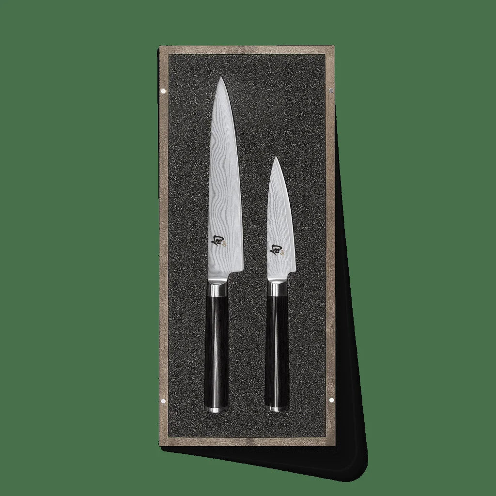 Kai Shun set di due coltelli damascati DMS-210, lo Spelucchino classico DM-0700 e il Coltello universale DM-0701