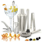 Pulltex Set barman cocktail inox Basic a 3 pezzi cm 23x17x11