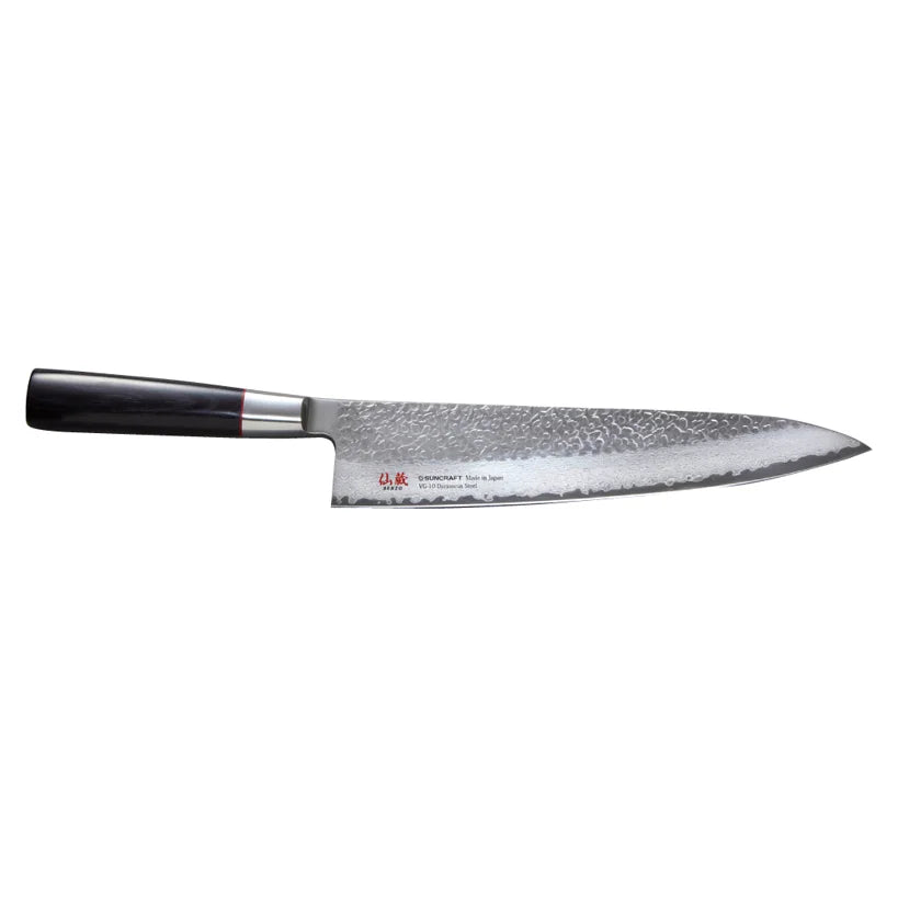 Suncraft Senzo Classic coltello Usuba Nakiri damascato martellato VG10 - 18 cm