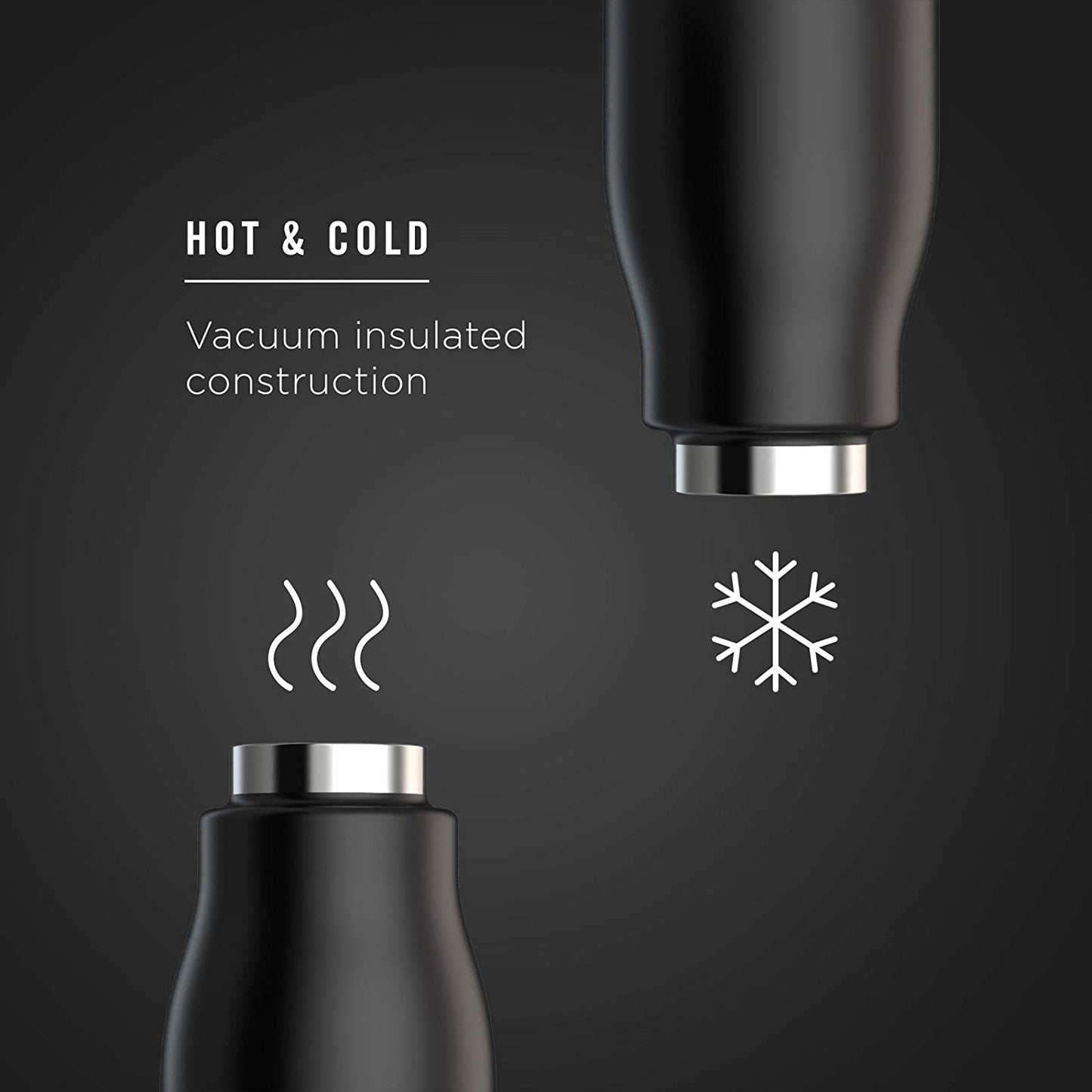 Zoku bottiglia termica nera 500ml fino ore 40 freddo 12 caldo