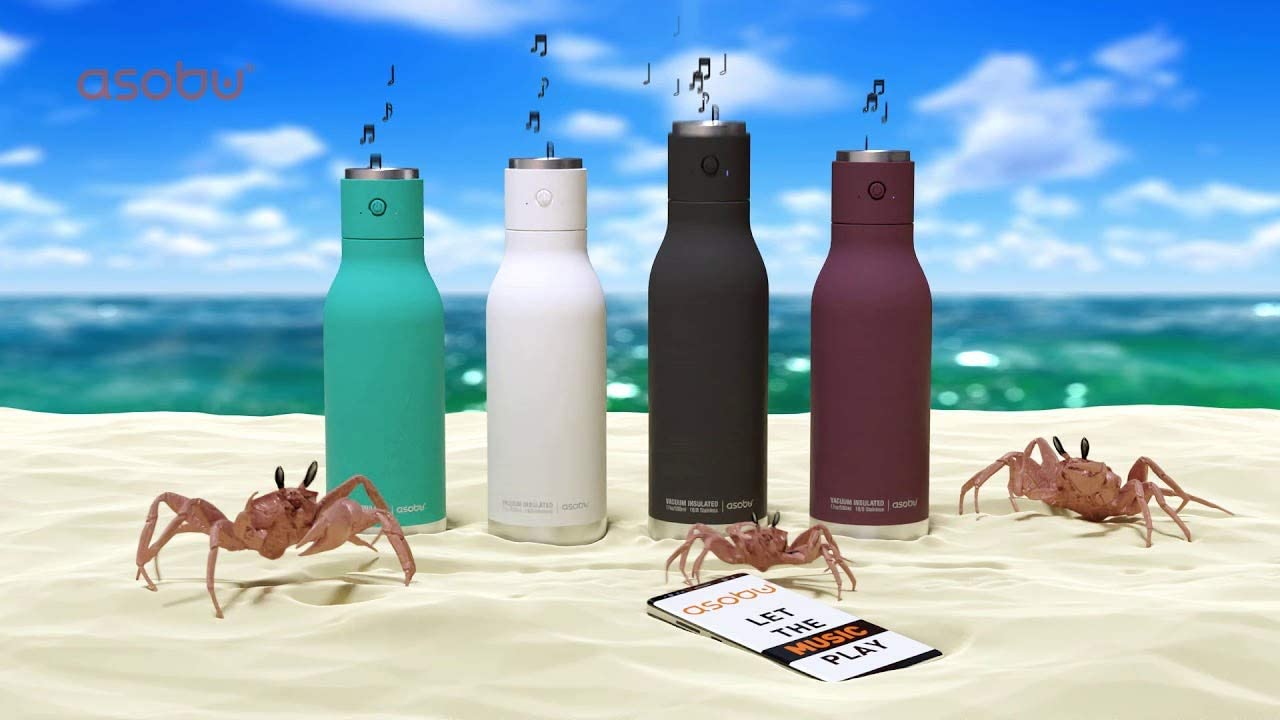Asobu bottiglia termica wireless con altoparlante 500 ml bianca