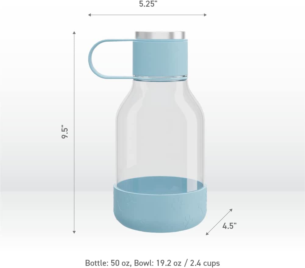 Asobu bottiglia con ciotola per animali blu Lite L 1,5 in Tritan