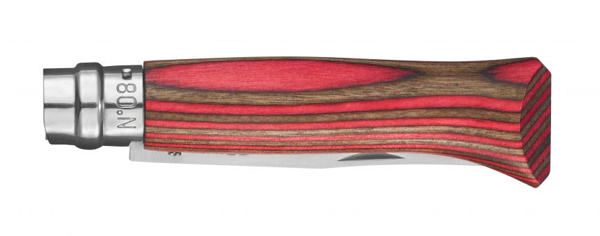 Opinel coltello n°8 Betulla in lamelle rosso edizione limitata
