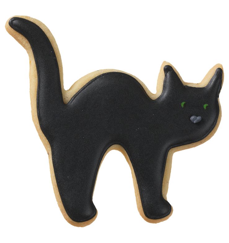 Stampino tagliabiscotti inox a forma di gatto Halloween 8 cm.