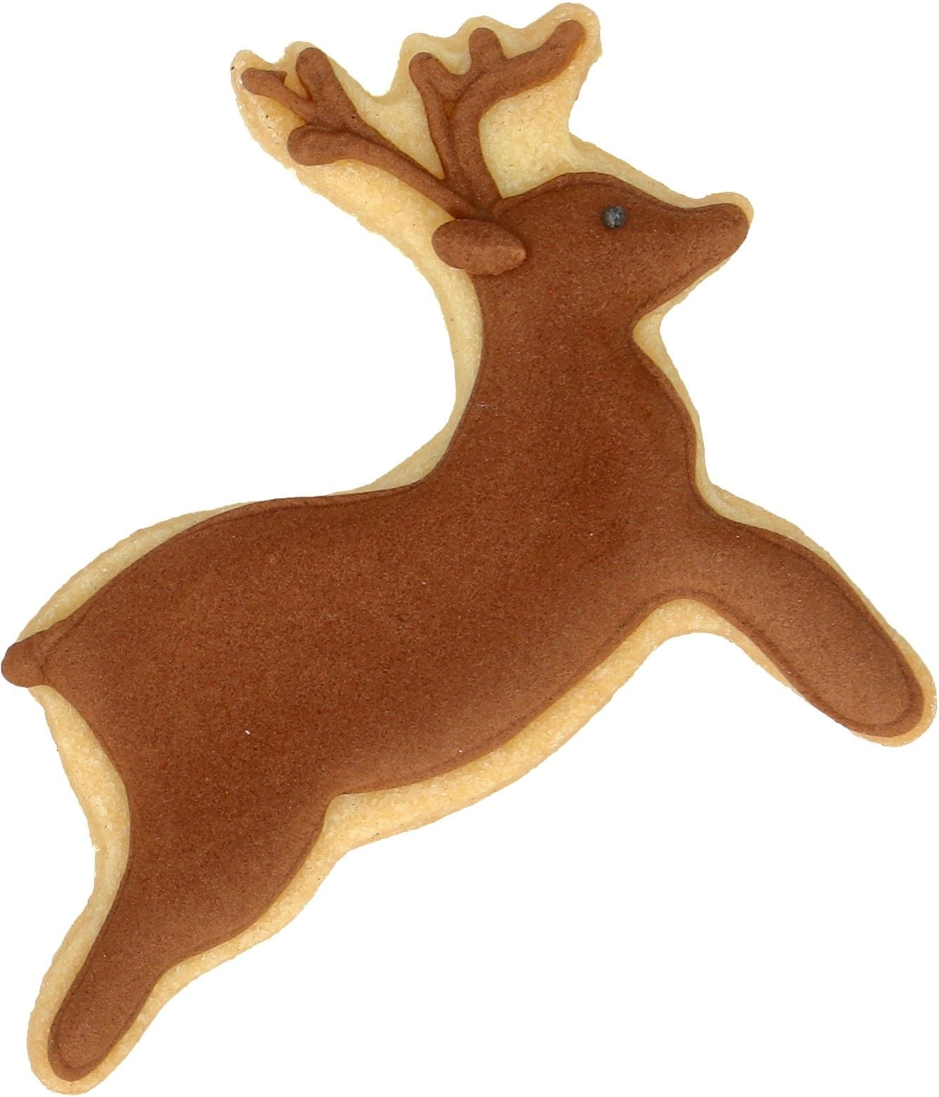 Stampino taglia biscotti a forma di renna in acciaio inox 6,5 cm