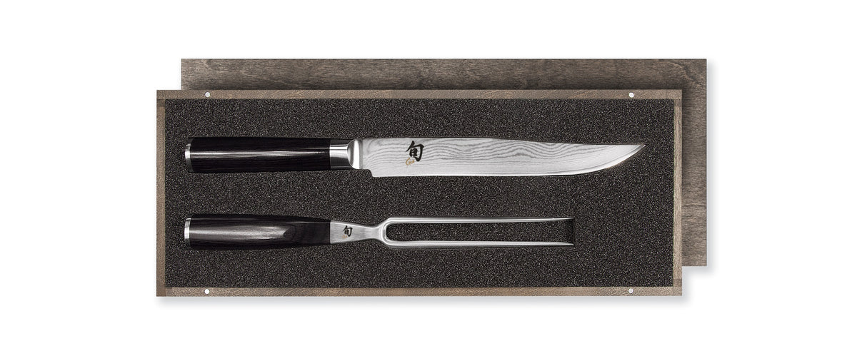 Set da arrosto coltello e forchettone Kai Shun Damascato DMS-200 Set da arrosto coltello e forchettone Kai Shun Damascato DMS-200
