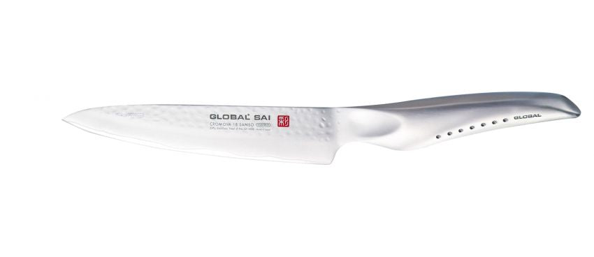 Coltello cucina universale martellato Global SAI 14,5cm. SAI-M02