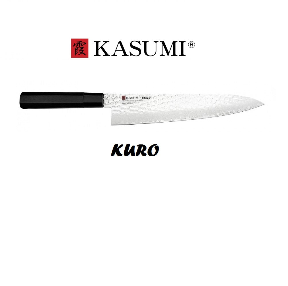 Kasumi Coltello da cuoco Kuro damasco martellato 24 cm K37024