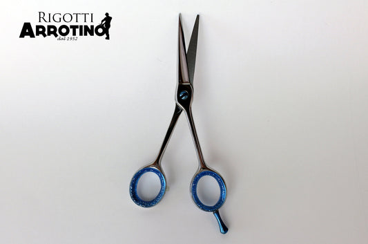 Forbici professionali parrucchiere 5,5 M con anelle mobili blu