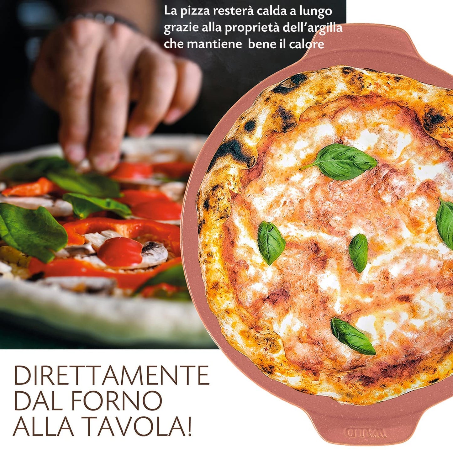 Wald piatto piastra da pizza colore nero resite a 500°C ø 33 cm