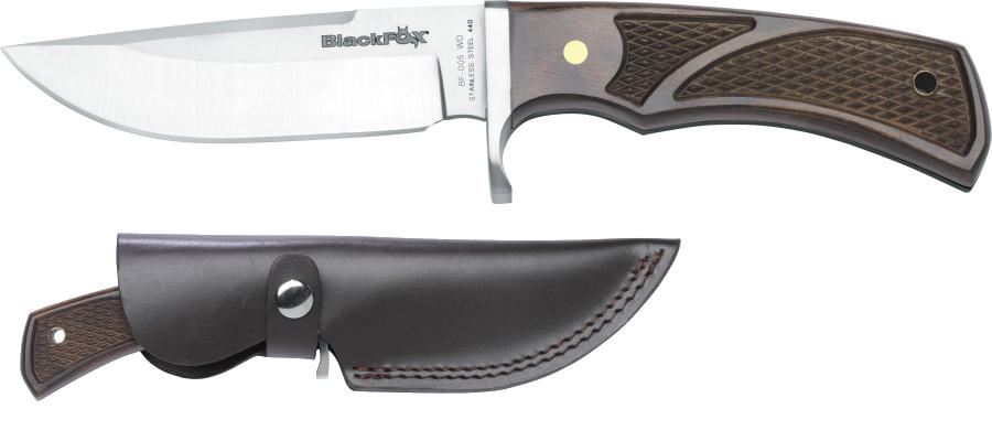 Coltello Caccia Black Fox Bowie Knife W/Leather Sheath Bf-005 WD