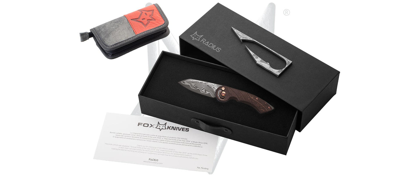 Fox coltello lama damascata Radius by D.Simonutti FX-550 DCFR